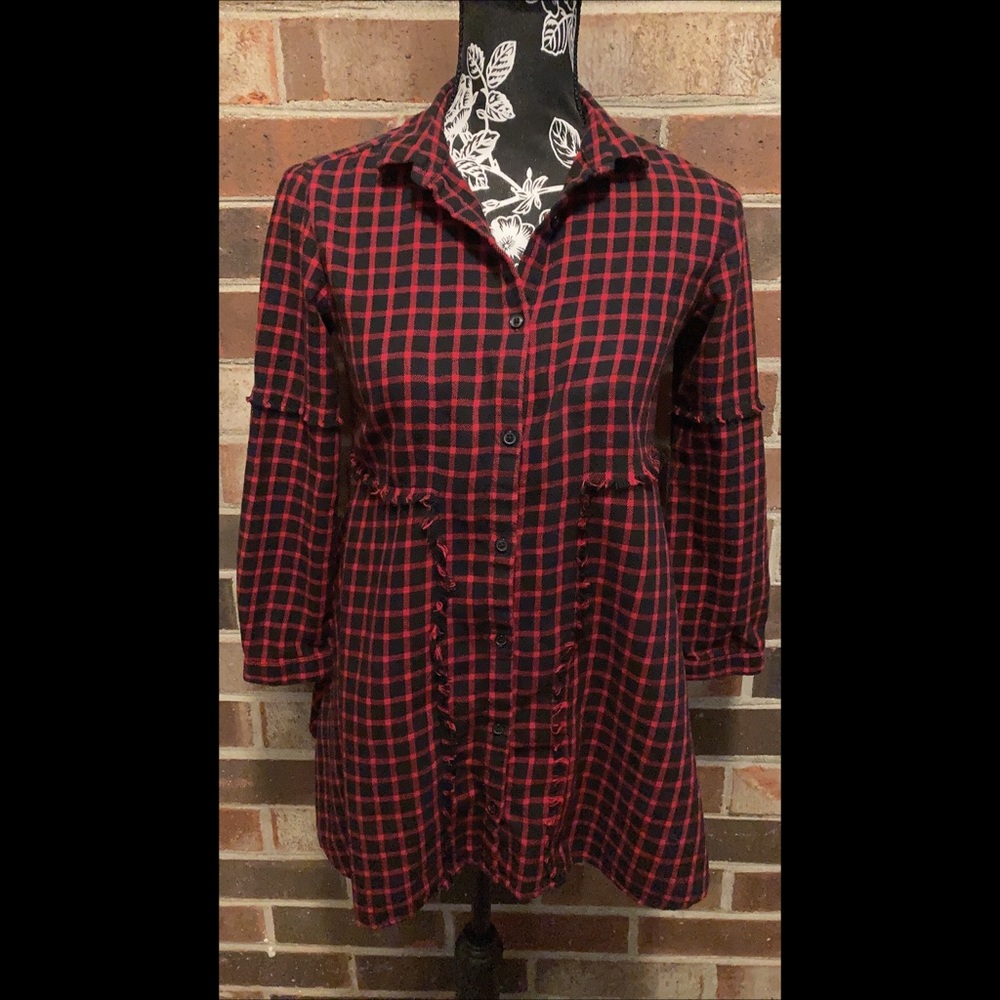 Girl Zara Plaid Shirt Dress